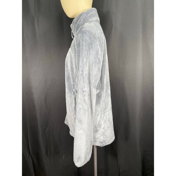 Osito Woman's North Face Jacket, Gray Soft Fleece, Cozy Zip Up, Med Turtleneck - Picture 4 of 6